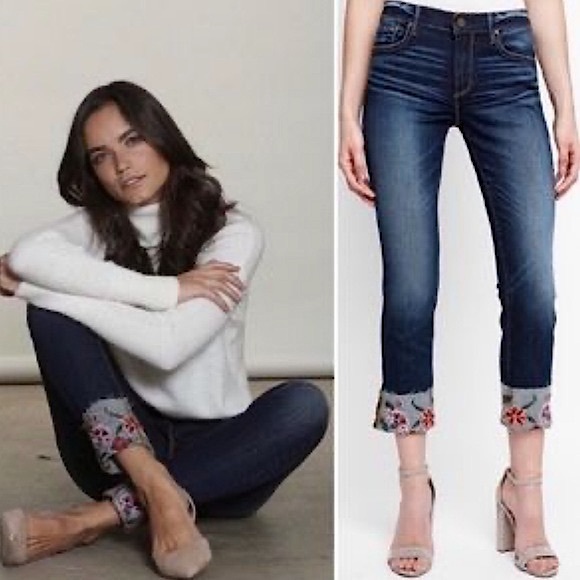 Driftwood Colette Embroidered Cuff Crop Jean - Picture 2 of 13